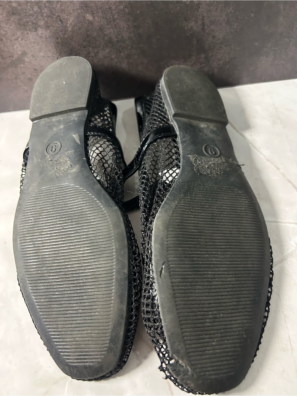 Black Mesh Mary Jane Flats - Picture 5 of 5